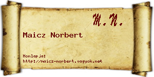 Maicz Norbert névjegykártya